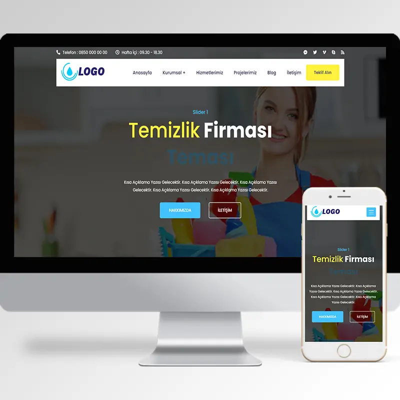 Temizlik Şirketi Hazır Web Sitesi Yazılımı 8